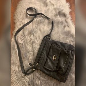 Black leather crossbody